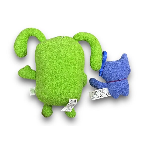 Ugly Dolls Ox Plush Mayor Uglyville Hasbro 2019 Green Stuffed & Blue Keychain - Picture 2 of 3